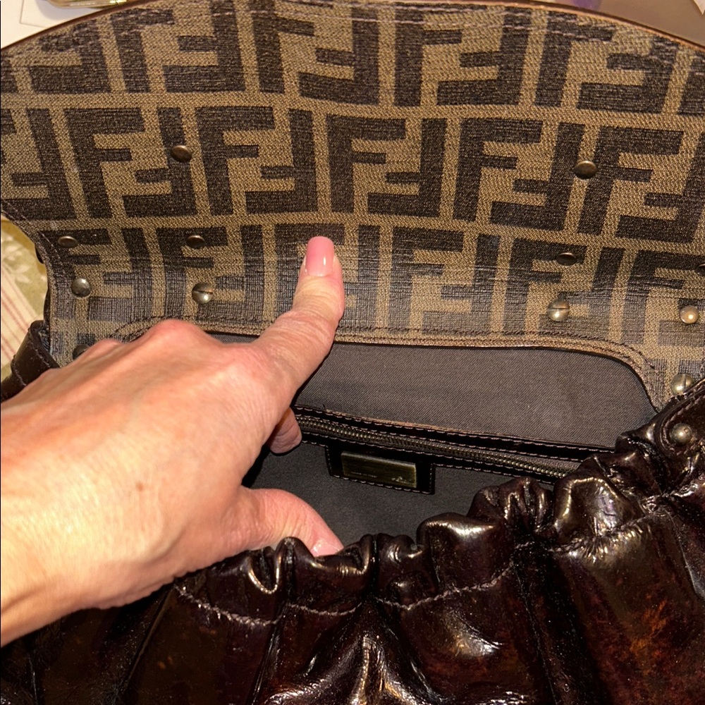Fendi Dark Brown Leather Satchel - Picture 13 of 16